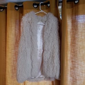 Maurices Off White Faux Fur Vest